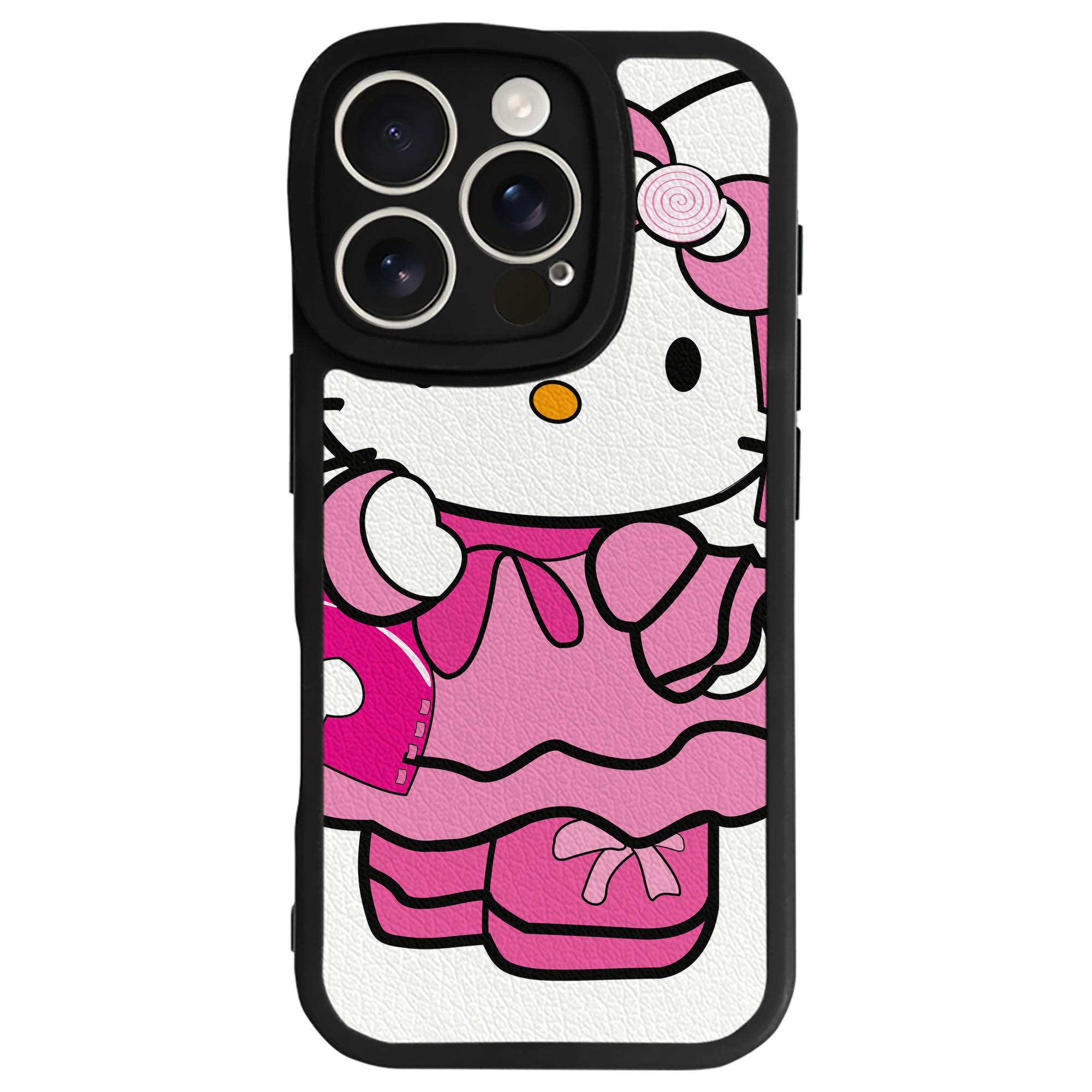 （画像用） Hello Kitty ハローキティ 【iPhone 16シリーズ対応】シリコンスマホケース（レザー調） 材質：シリコン